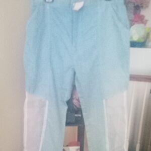 Women's Straight Leg Pants in Blue and White